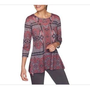 Ruby Rd. Three-Quarter Sleeve Blouse Size Large